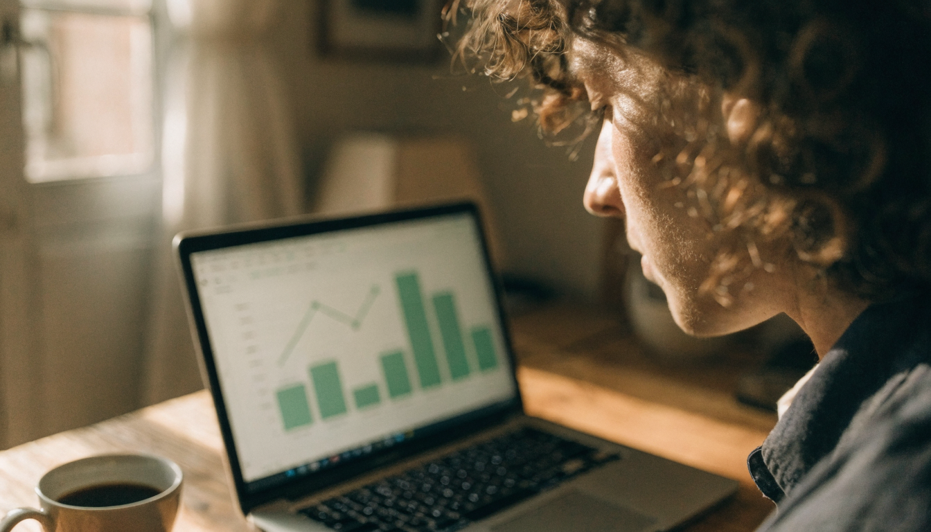 Dono de pequeno negócio a acompanhar um CRM com IA para gestão de leads